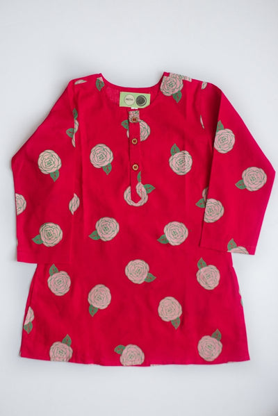 Bloomimg Red - Girls Ethnic Wear – Kids Ethnic Sets on Brown Living™. SKU: MITHEW - 040 - 1. Img 9.