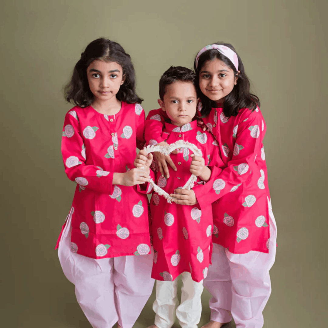 Blooming Red - Boys Ethnic Wear – Kids Ethnic Sets on Brown Living™. SKU: MITHEW-040B-1. Img 2.