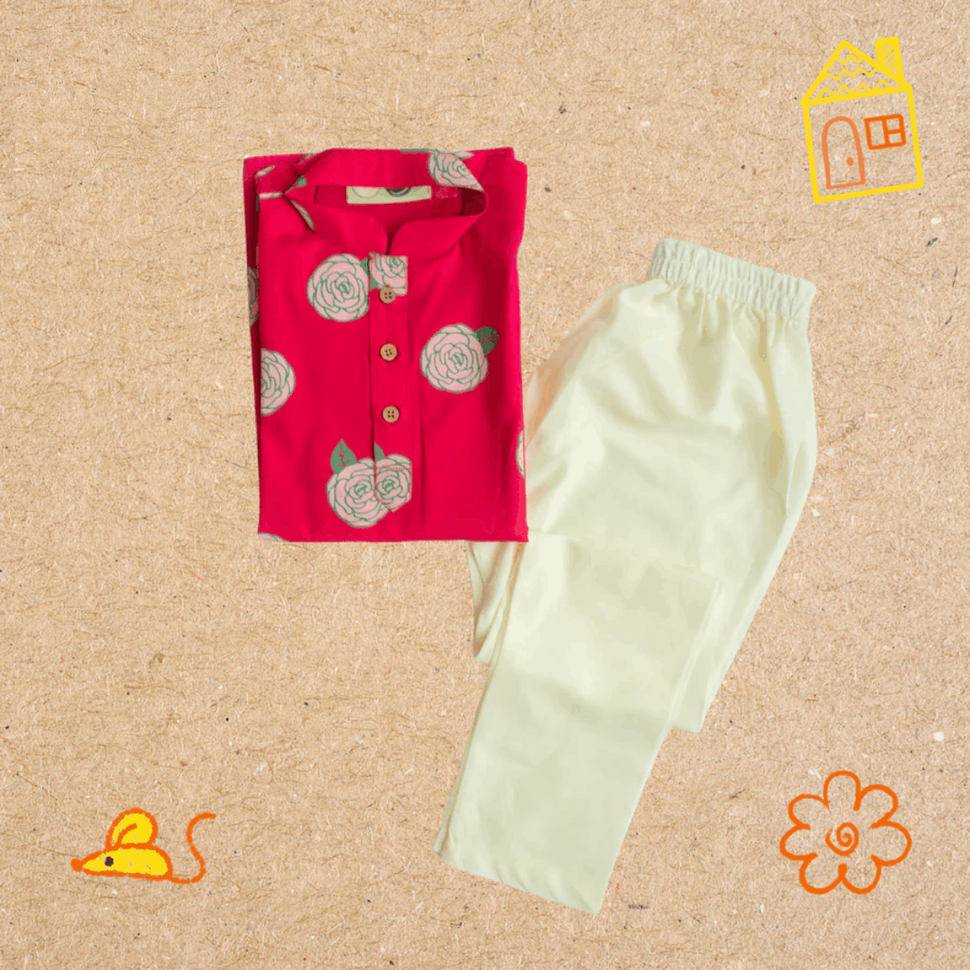 Blooming Red - Boys Ethnic Wear – Kids Ethnic Sets on Brown Living™. SKU: MITHEW-040B-1. Img 3.