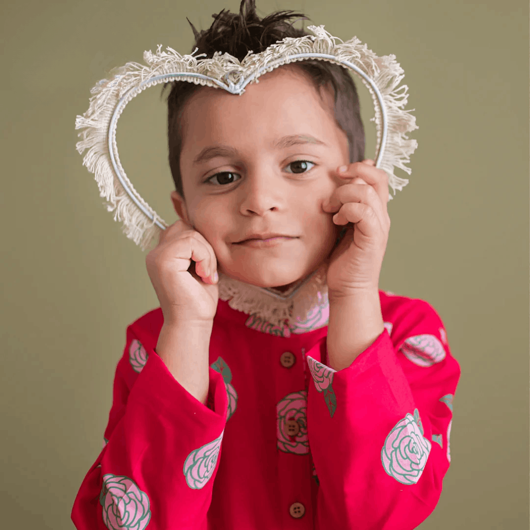 Blooming Red - Boys Ethnic Wear – Kids Ethnic Sets on Brown Living™. SKU: MITHEW-040B-1. Img 1.