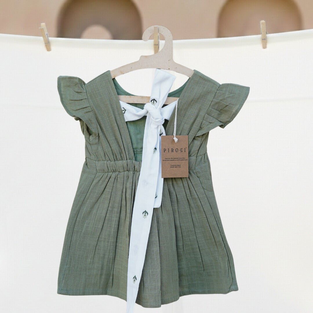 Bloomtie Cotton Dress for Kids | Comfortable Everyday Wear – Kids Frocks & Dresses on Brown Living™. SKU: SS-04-0001. Img 4.