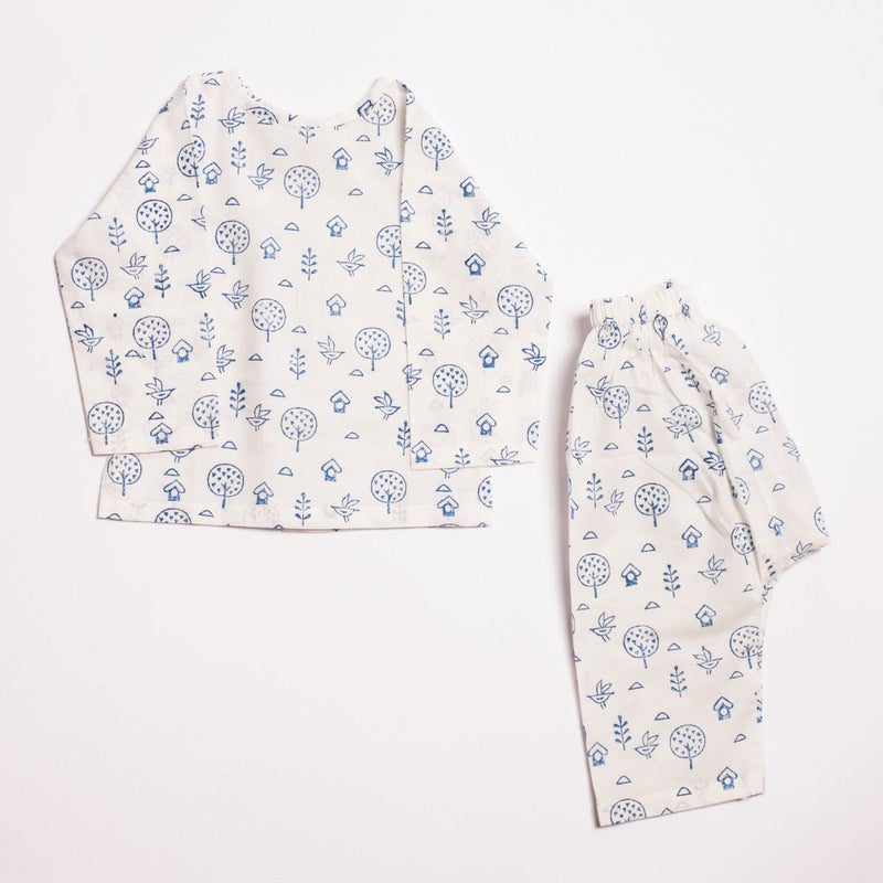 Blue Birds- Infant Cotton Pyjama Set | Verified Sustainable Kids Pajamas on Brown Living™