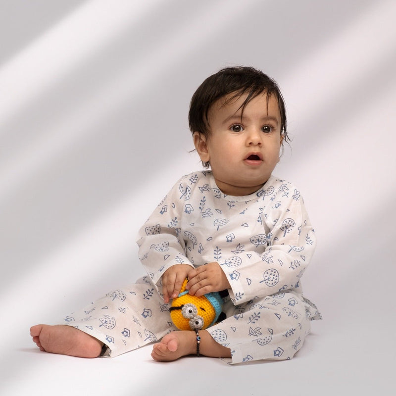 Blue Birds- Infant Cotton Pyjama Set | Verified Sustainable Kids Pajamas on Brown Living™