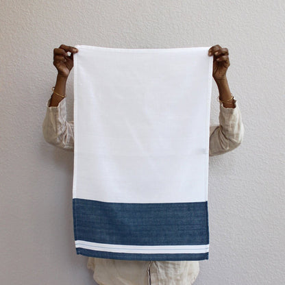Blue Collection Kitchen Towel – Handwoven Cotton & Eco - Friendly Linen – Kitchen Linens on Brown Living™. SKU: KR - BD_. Img 4.