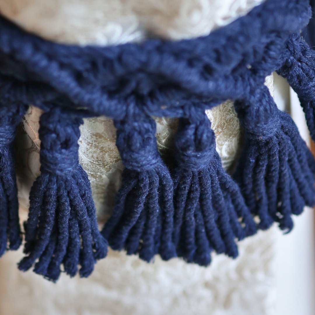 Blue Macrame Tassel Curtain Ties | Verified Sustainable by Brown Living™