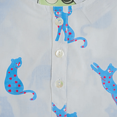 Blue Panther - Unisex Kids Cotton Nightwear – Kids Pyjamas on Brown Living™. SKU: MITHNW-028-1. Img 4.