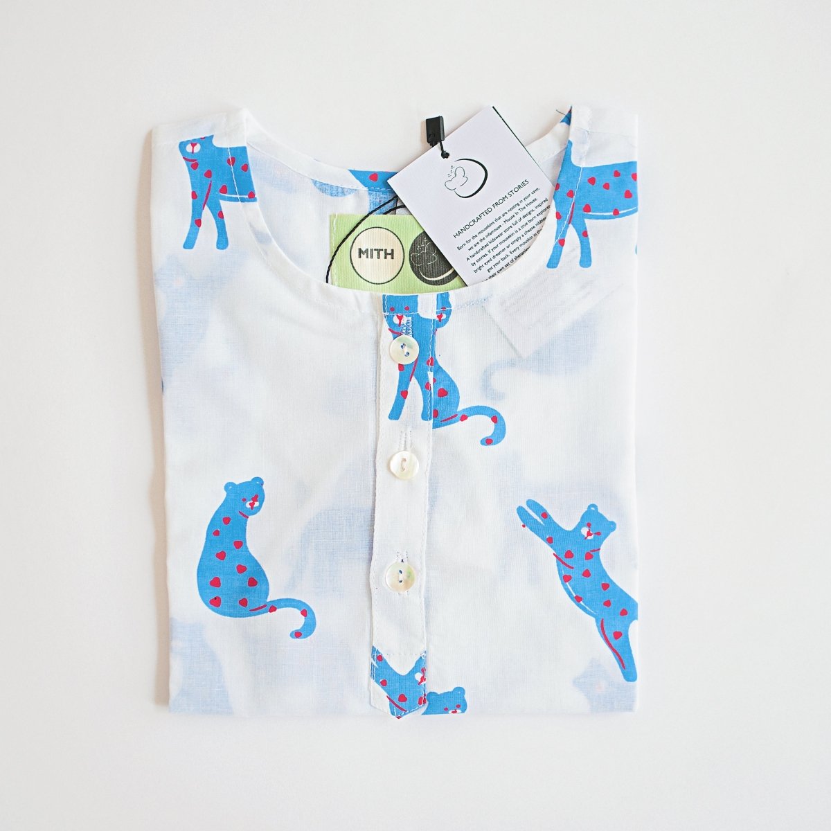 Blue Panther - Unisex Kids Cotton Nightwear | Verified Sustainable by Brown Living™