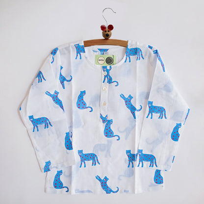 Blue Panther - Unisex Kids Cotton Nightwear | Verified Sustainable by Brown Living™