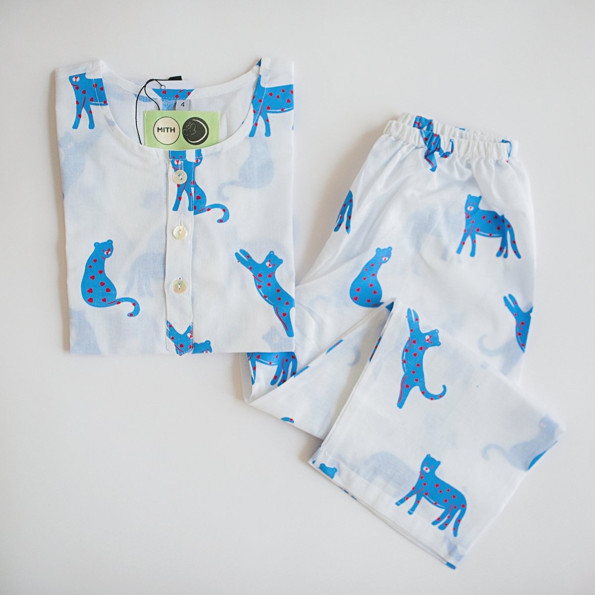 Blue Panther - Unisex Kids Cotton Nightwear | Verified Sustainable by Brown Living™