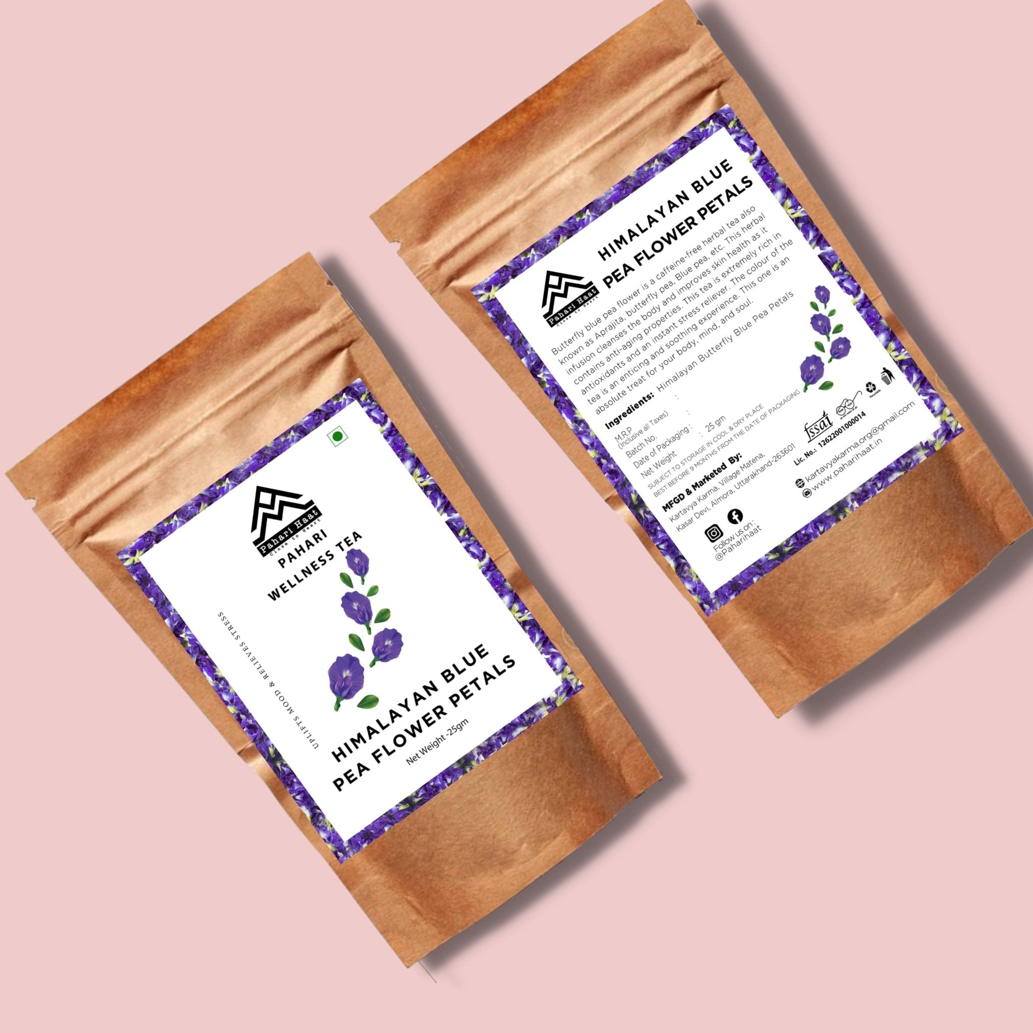 Blue Pea Butterfly Petals – Natural Herbal Tea & Vibrant Infusion – Tea on Brown Living™. SKU: BPBP-25. Img 2.