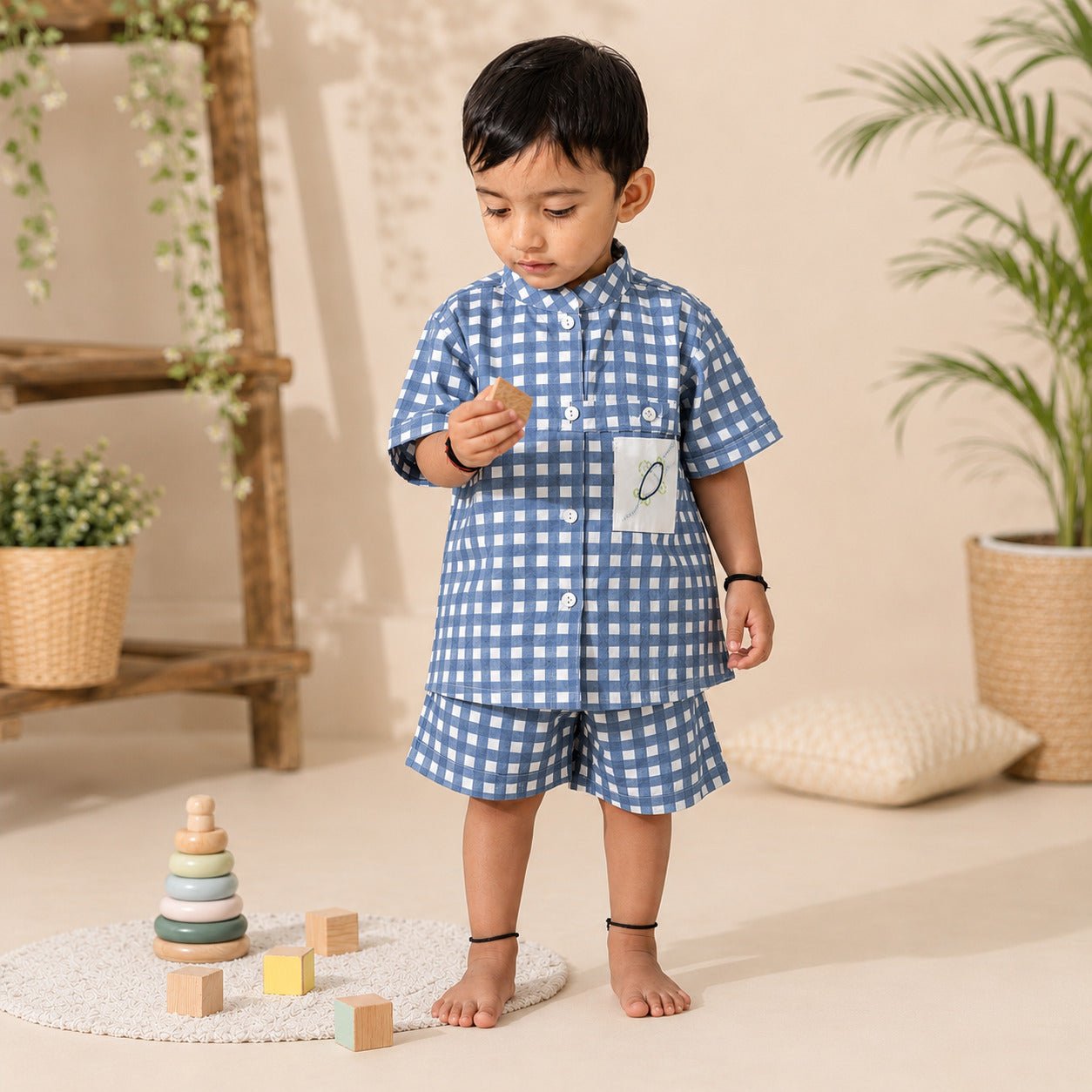 Blue Skies Cotton Co-Ord Set for Kids | Soft & Breathable Matching Set – Kids Daywear Sets on Brown Living™. SKU: TCC-SW26-20-1. Img 1.