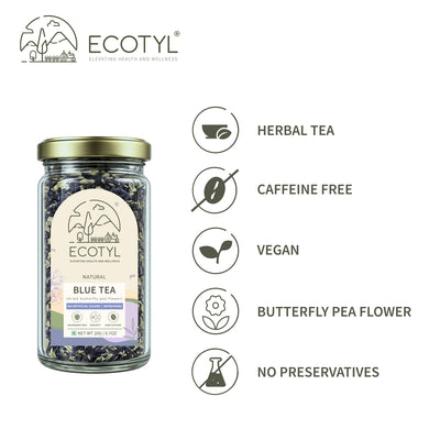 Blue Tea | Dried Butterfly Pea Flowers | Herbal Tea | 20g – Tea on Brown Living™. SKU: ECOTYL00063. Img 3.