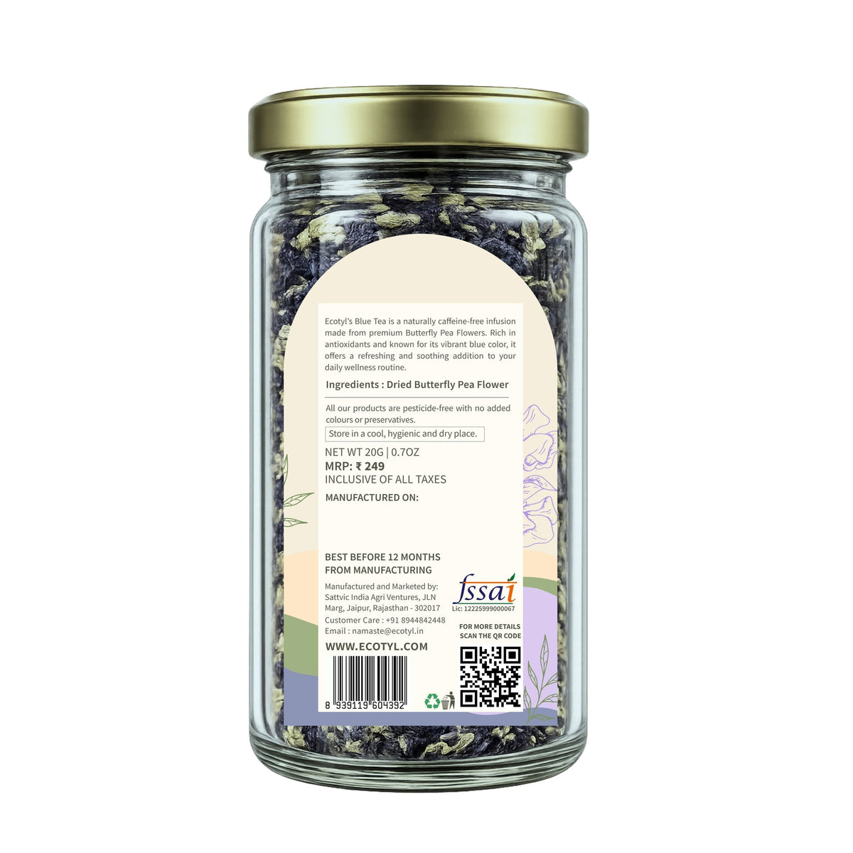 Blue Tea | Dried Butterfly Pea Flowers | Herbal Tea | 20g – Tea on Brown Living™. SKU: ECOTYL00063. Img 6.