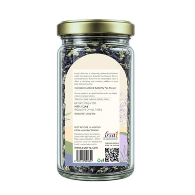 Blue Tea | Dried Butterfly Pea Flowers | Herbal Tea | 20g – Tea on Brown Living™. SKU: ECOTYL00063. Img 6.