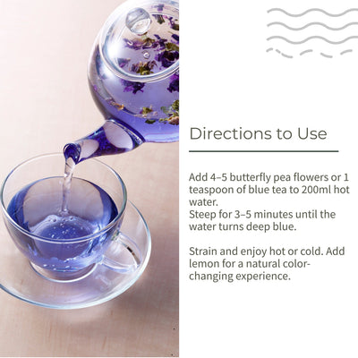 Blue Tea | Dried Butterfly Pea Flowers | Herbal Tea | 20g – Tea on Brown Living™. SKU: ECOTYL00063. Img 4.