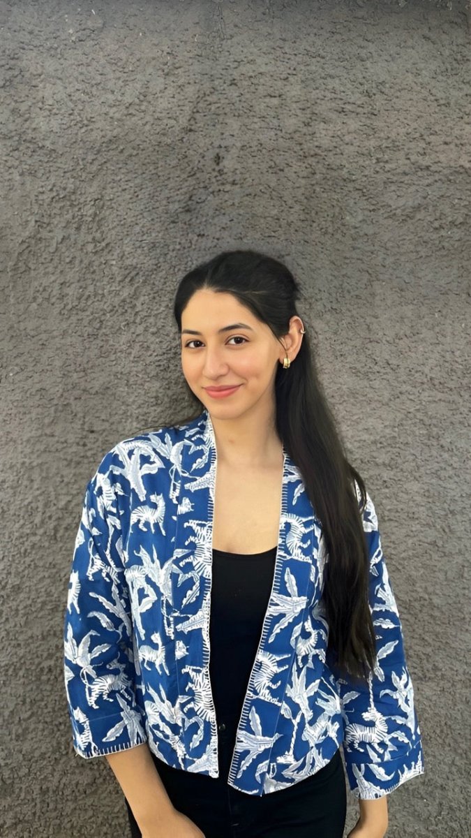 Blue Tiger Ivy Shrug – Womens Jacket by Bloc'D by JBH available on Brown Living™. S . SKU: BSW005S. Img 3.