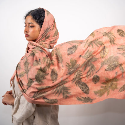 Blush Eri Silk Scarf – Handcrafted Natural Silk Stole – Womens Scarf on Brown Living™. SKU: scarfblush. Img 1.