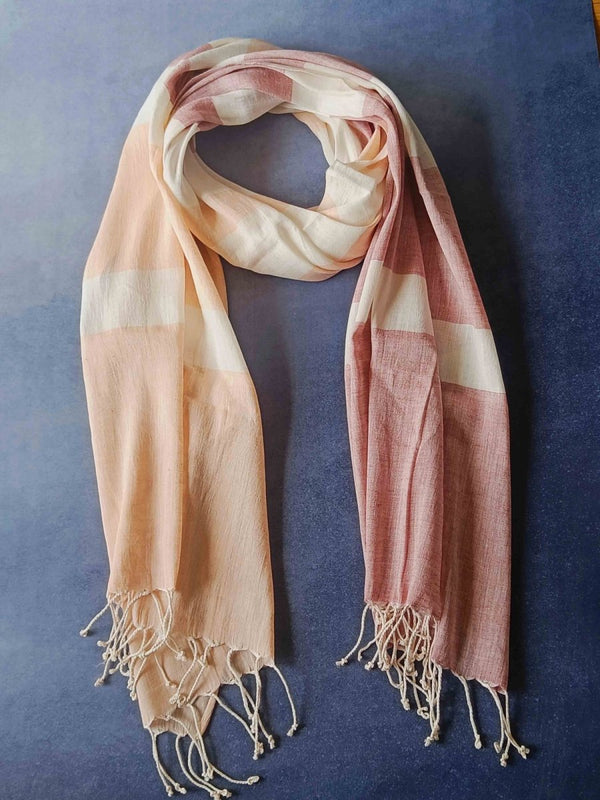 Blush Ginger Hemp Fabric Unisex Stole | Verified Sustainable Womens Scarf on Brown Living™