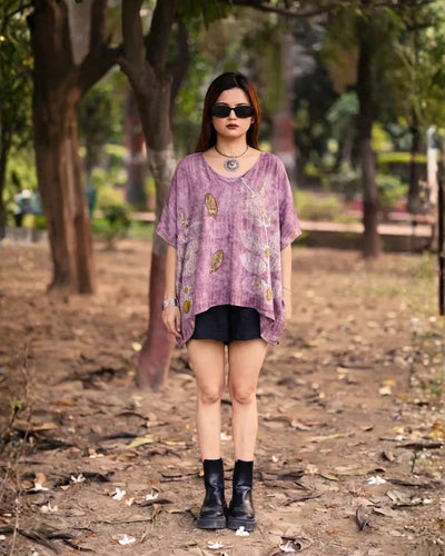 Blush Kaftan Flared Top for Women Relaxed Fit – Womens Top on Brown Living™. SKU: Fst1. Img 1.