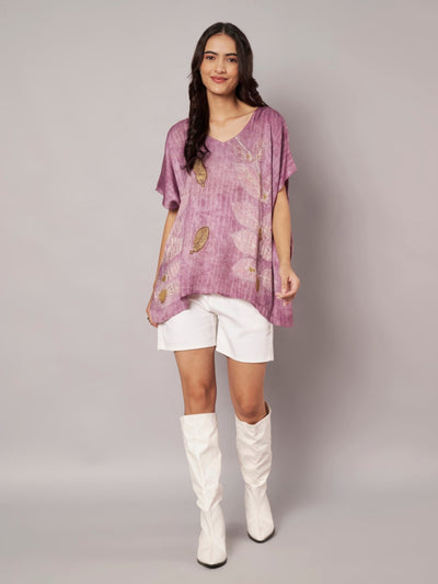 Blush Kaftan Flared Top for Women Relaxed Fit – Womens Top on Brown Living™. SKU: Fst1. Img 11.