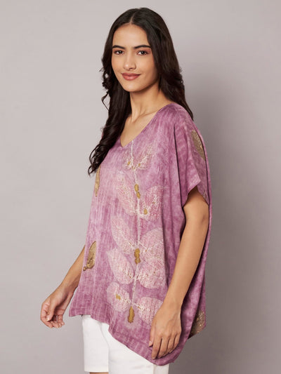 Blush Kaftan Flared Top for Women Relaxed Fit – Womens Top on Brown Living™. SKU: Fst1. Img 8.