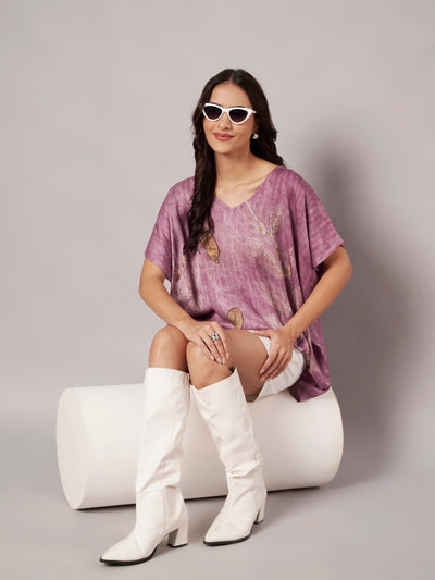 Blush Kaftan Flared Top for Women Relaxed Fit – Womens Top on Brown Living™. SKU: Fst1. Img 12.