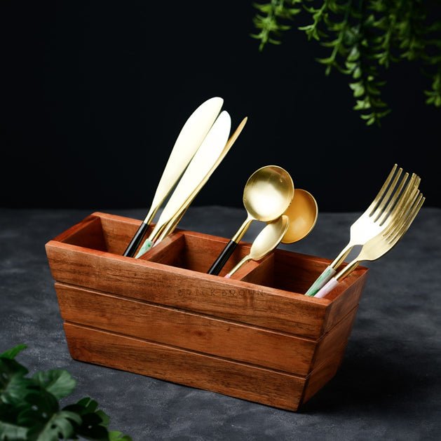 Boat Wooden Cutlery Caddy/Holder | Verified Sustainable by Brown Living™