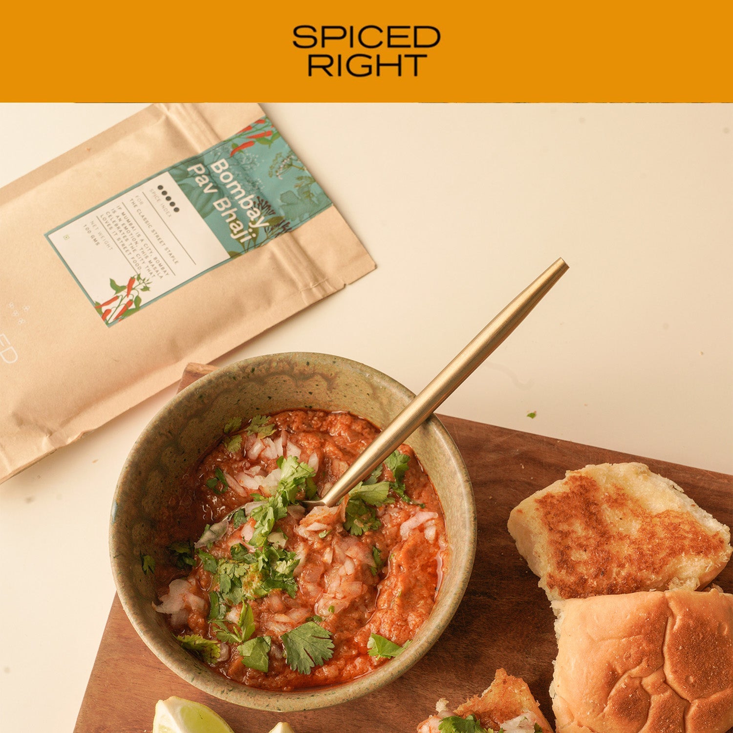 Bombay Pav Bhaji Masala - Mumbai Street Food, No Fillers – Seasonings & Spices on Brown Living™. SKU: SRPB. Img 2.