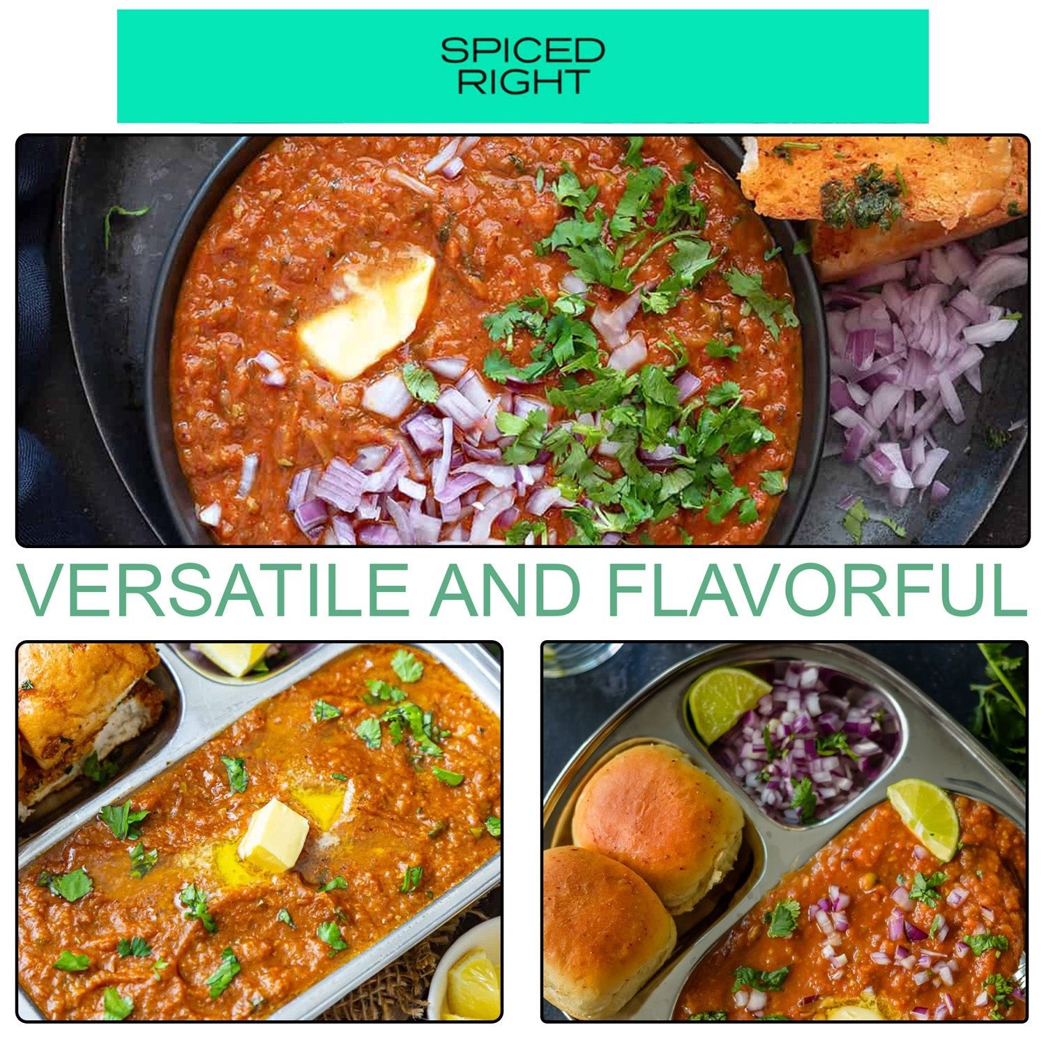 Bombay Pav Bhaji Masala - Mumbai Street Food, No Fillers – Seasonings & Spices on Brown Living™. SKU: SRPB. Img 8.