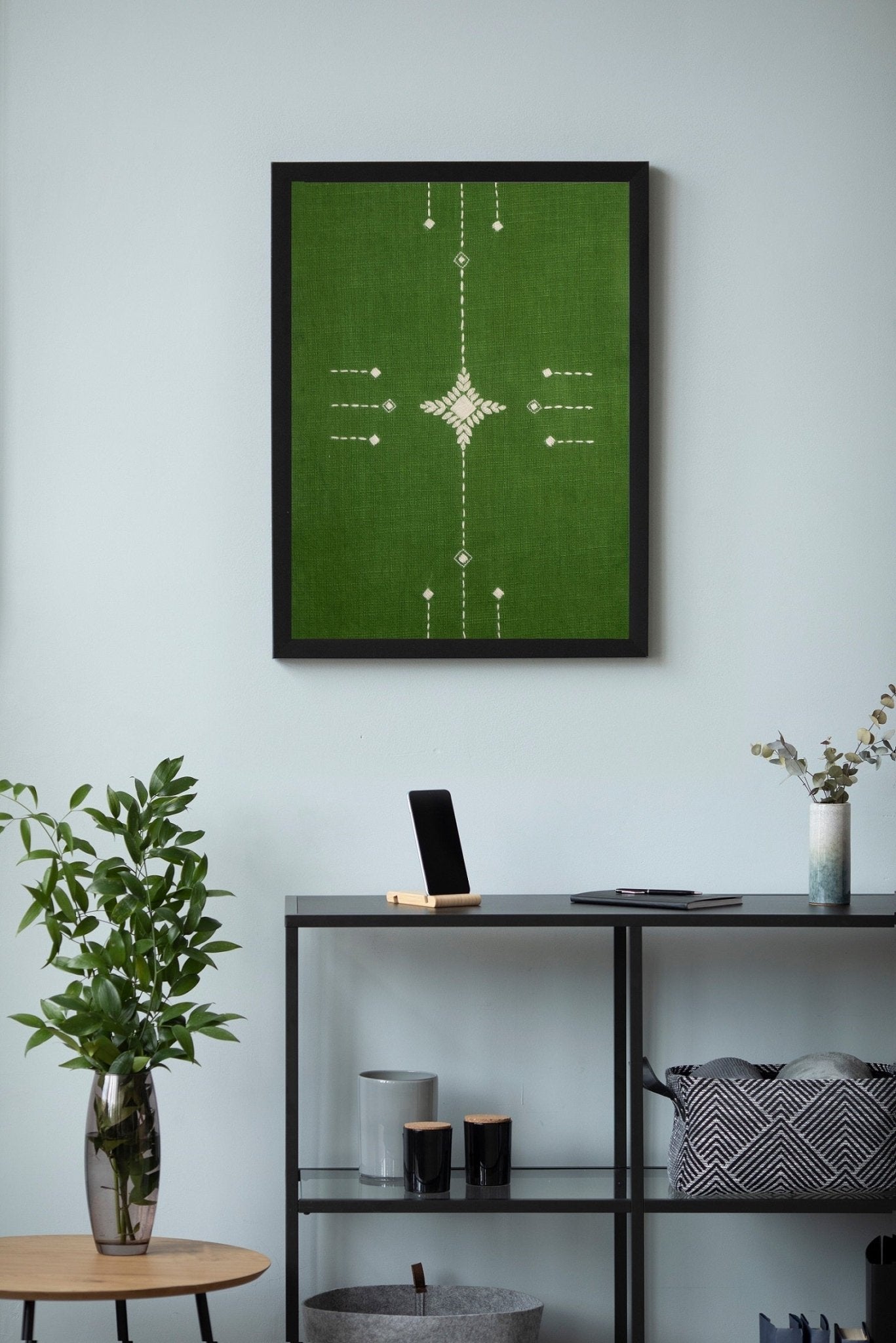 Boro Tribe Wall Art | Hand - Embroidered Cotton Tribal Decor (Unframed) – Wall Decor on Brown Living™. SKU: UD00000186 - n. Img 4.