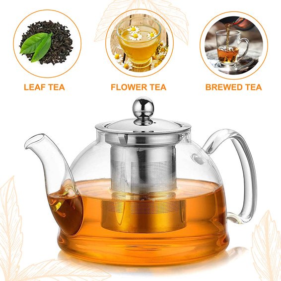 Borosilicate Glass Kettle with infuser | Verified Sustainable by Brown Living™