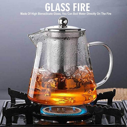 Borosilicate Glass Kettle with infuser | Verified Sustainable by Brown Living™