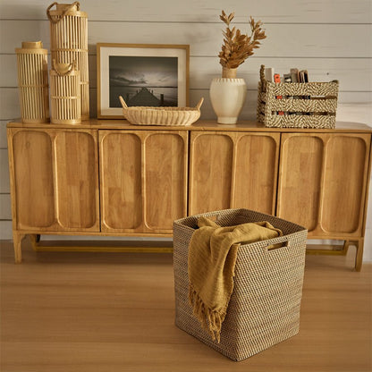 Boston Basket – Natural Handmade Storage Basket – Baskets & Boxes on Brown Living™. SKU: BostonBasketGrey. Img 5.