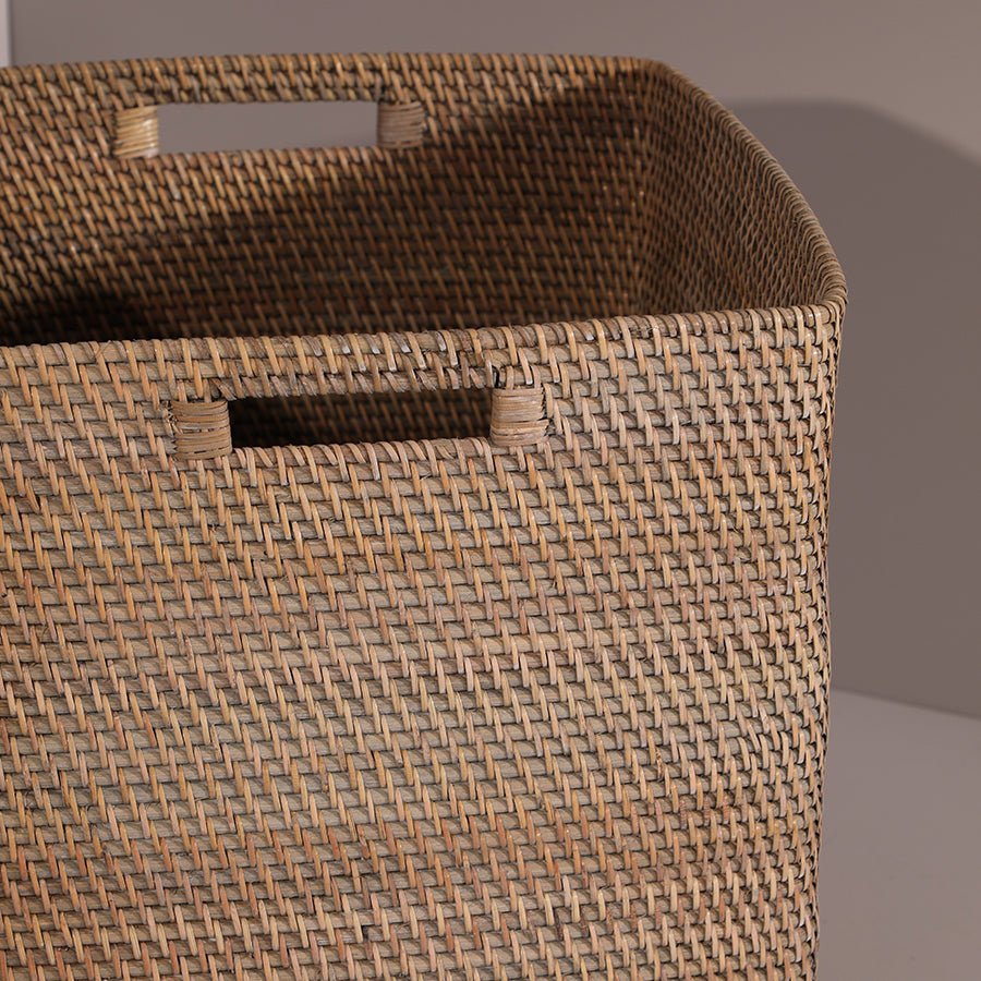Boston Basket – Natural Handmade Storage Basket – Baskets & Boxes on Brown Living™. SKU: BostonBasketGrey. Img 8.
