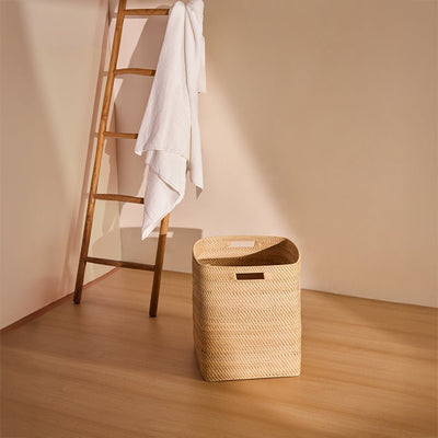 Boston Basket – Natural Handmade Storage Basket – Baskets & Boxes on Brown Living™. SKU: BostonBasketNatural. Img 1.