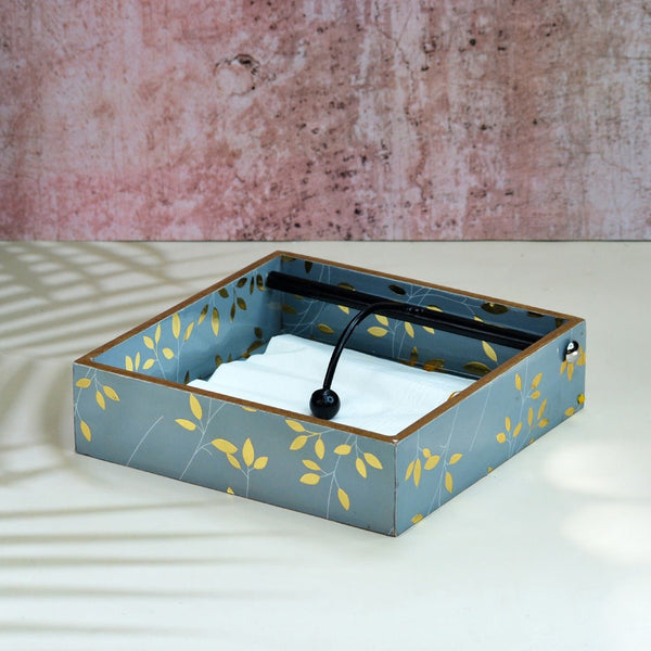 Botanical Golden MDF Tissue Holder | Verified Sustainable by Brown Living™