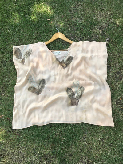 Botanical Kaftan Flared Top for Women Relaxed Fit – Womens Top on Brown Living™. SKU: fst2. Img 3.