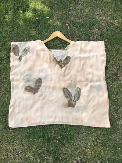 Botanical Kaftan Flared Top for Women Relaxed Fit – Womens Top on Brown Living™. SKU: fst2. Img 2.