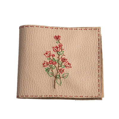 Bougainvillea Motif Wallet – Handmade and Eco - Friendly for Women – Mens Wallet on Brown Living™. SKU: W0011D. Img 1.
