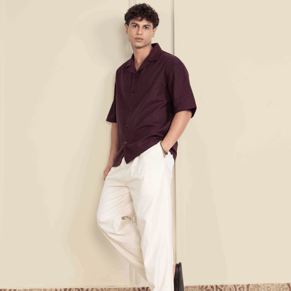 Box Fit Cuban Collar Shirt For Men | Black – Men Shirt by Hope - House of Pure Eco available on Brown Living™. 38 . SKU: 1015_38. Img 7.