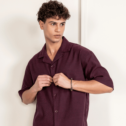 Box Fit Cuban Collar Shirt For Men | Black – Men Shirt by Hope - House of Pure Eco available on Brown Living™. 38 . SKU: 1015_38. Img 2.