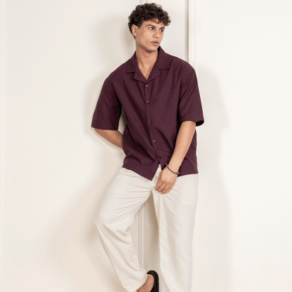 Box Fit Cuban Collar Shirt For Men | Black – Men Shirt by Hope - House of Pure Eco available on Brown Living™. 38 . SKU: 1015_38. Img 5.