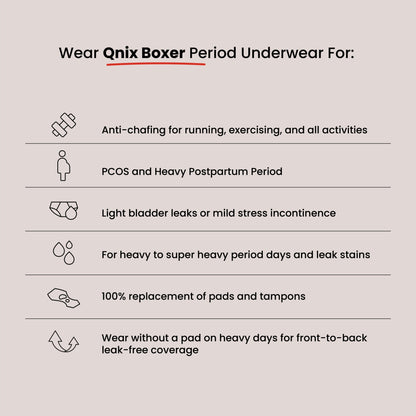 Boxer Brief Reusable Period Panty | Super Heavy Flow | Leakproof – Womens Underwear on Brown Living™. SKU: BOXER-BLACK-S. Img 4.