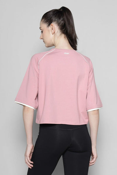 Boxy Fit After Workout T-Shirt for Women – Breathable & Relaxed Active – Womens Blouse on Brown Living™. SKU: ELBRTPNKXS. Img 4.