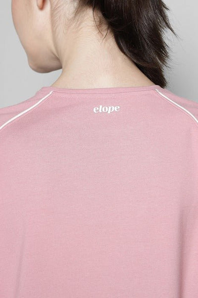 Boxy Fit After Workout T-Shirt for Women – Breathable & Relaxed Active – Womens Blouse on Brown Living™. SKU: ELBRTPNKXS. Img 8.