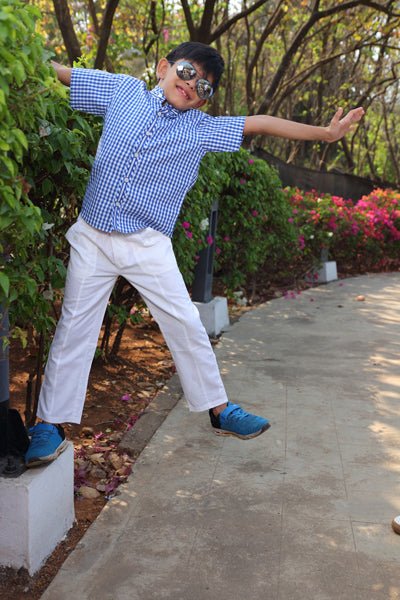 Boys Azure Shirt Regular Fit – Comfortable Cotton Casual Wear – Kids Shirts on Brown Living™. SKU: PB152_2. Img 5.