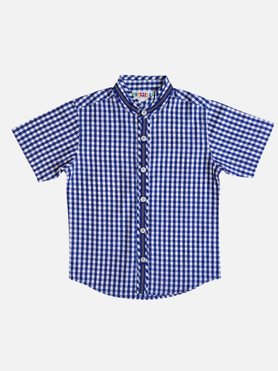 Boys Azure Shirt Regular Fit – Comfortable Cotton Casual Wear – Kids Shirts on Brown Living™. SKU: PPB152_1. Img 1.