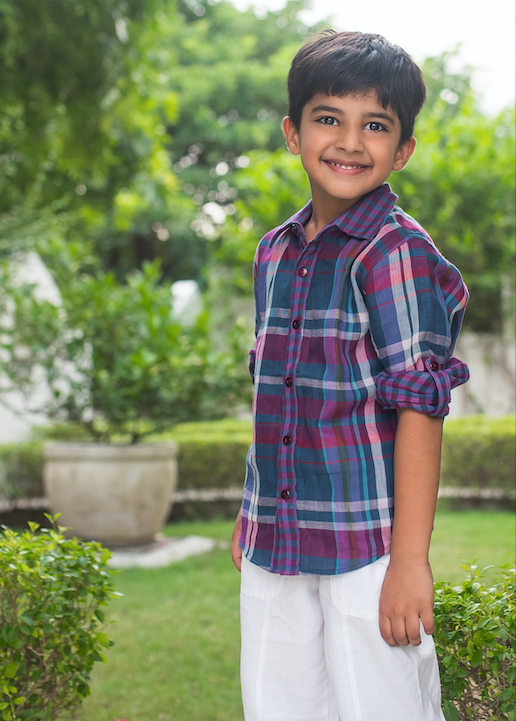 Boys Boysenberry Shirt Regular Fit – Comfortable Cotton Casual Wear – Kids Shirts on Brown Living™. SKU: PB147_1. Img 4.