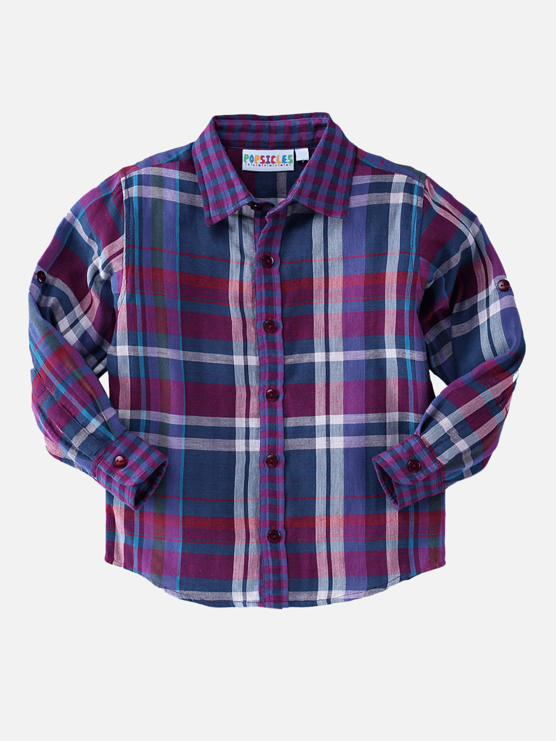 Boys Boysenberry Shirt Regular Fit – Comfortable Cotton Casual Wear – Kids Shirts on Brown Living™. SKU: PB147_1. Img 1.