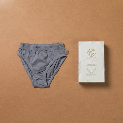Boys Briefs - Organic - Plant Dyed - Toxin Free - Anti - Microbial - Pack of 3 – Kids Inner Wear on Brown Living™. SKU: BVB009MGBIG4. Img 5.